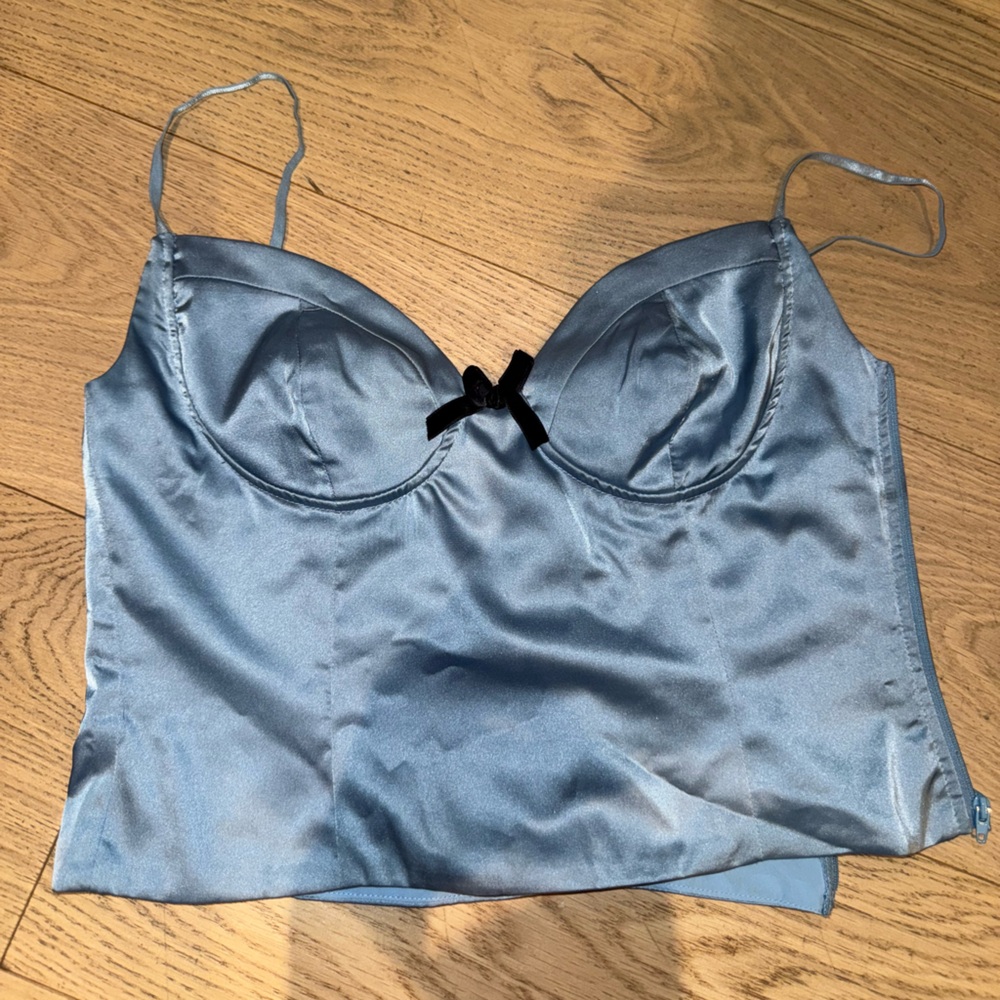 Tiger Mist Blue Satin Bra